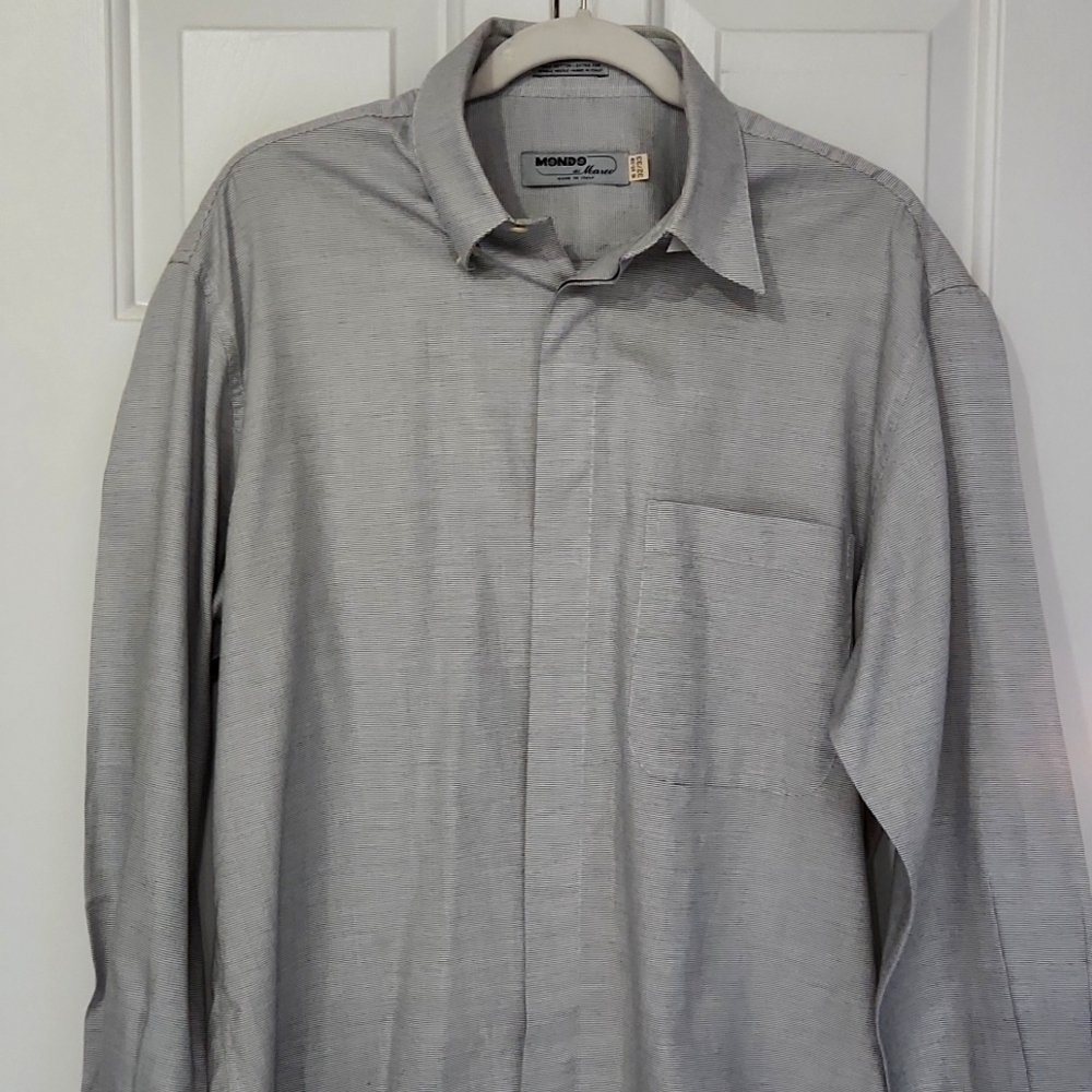 Mondo di Marco made in Italy Men's Long Sleeve Dress Shirt 32/33. 15.5 Cotton